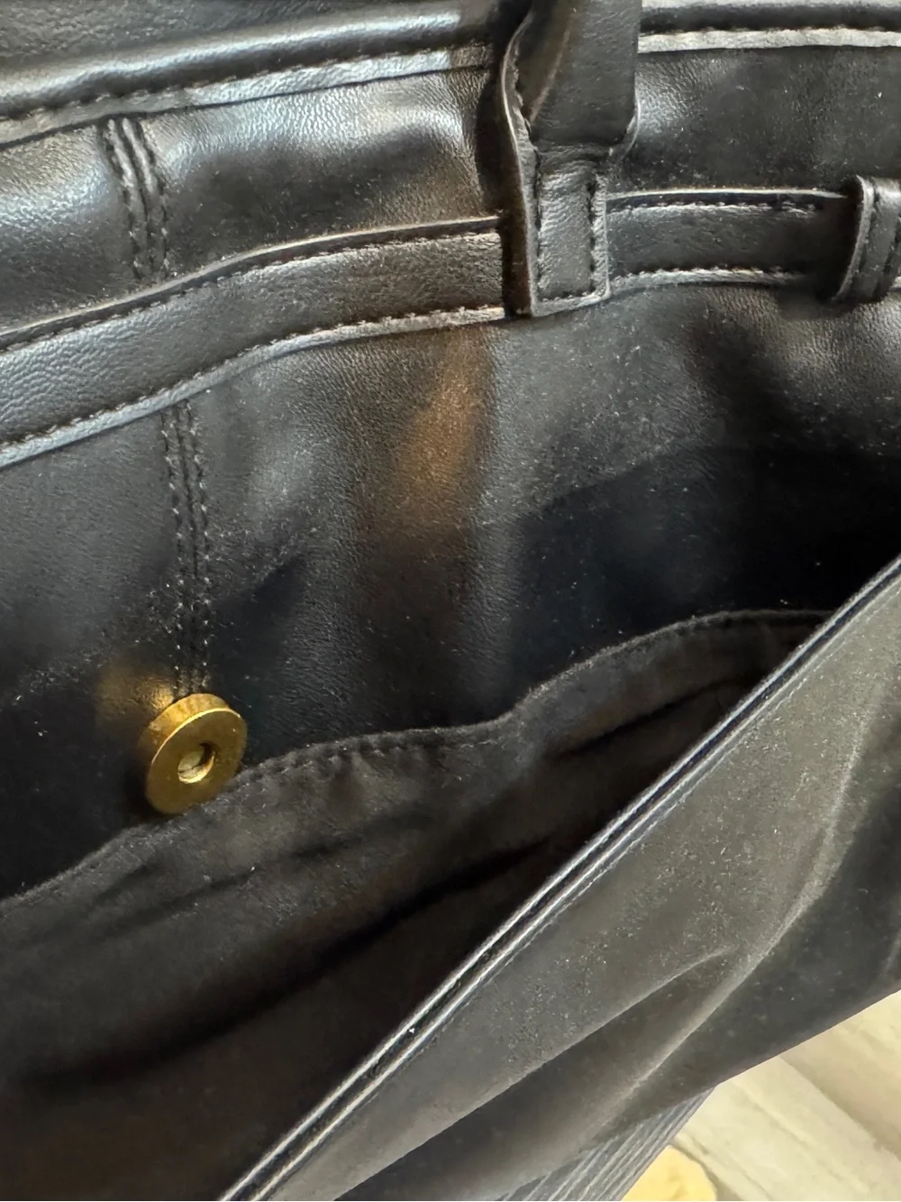 Steve Madden Black Leather Satchel with Colorful Charm Chain